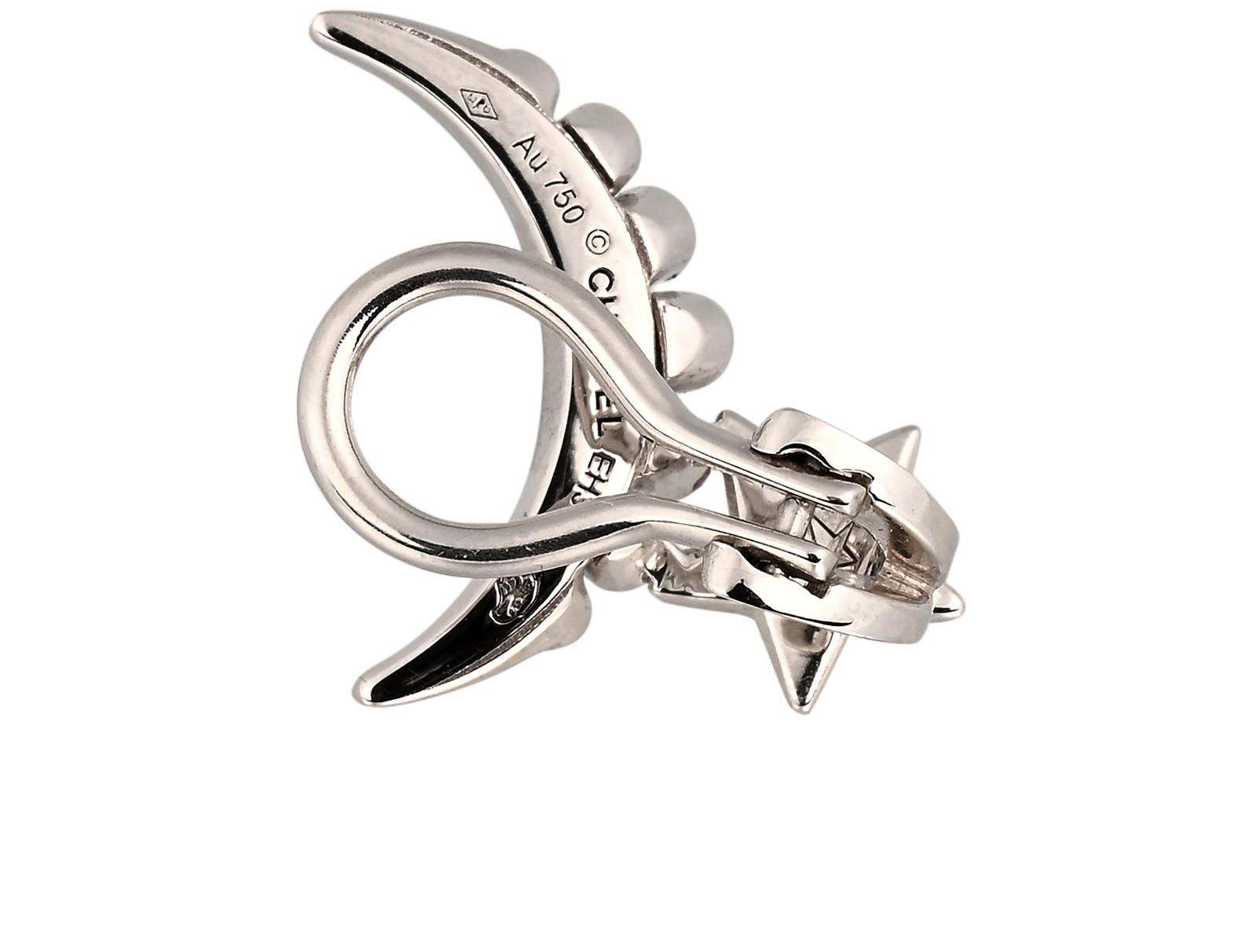 Chanel Comète Lune Single Earring, &pound;2,100, Jewellery, Silver, White Gold, Back view