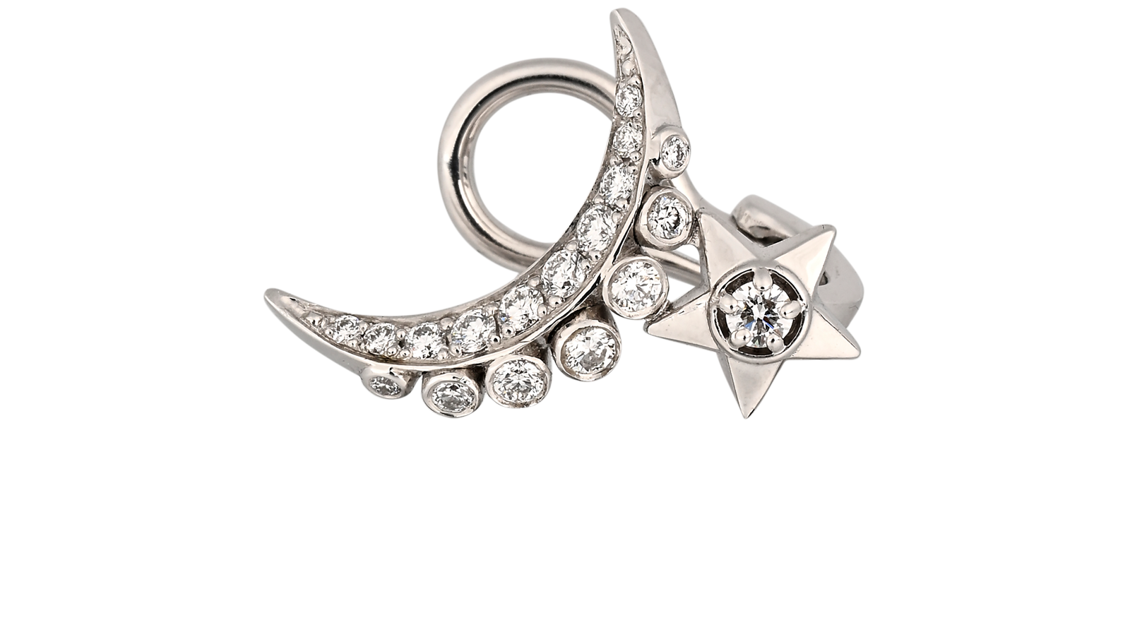 Chanel Comète Lune Single Earring, &pound;2,100, Jewellery, Silver, White Gold, Other view