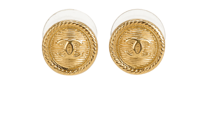 Chanel CC Studs Earrings, &pound;450, Jewellery, Gold, Brass, Front view