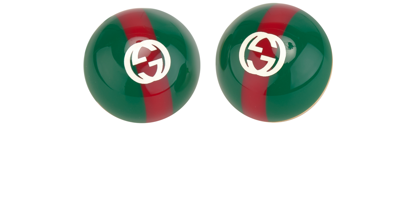 Gucci Web Stud Earrings, &pound;210, Jewellery, Green/Red, Brass/Resin, Other view
