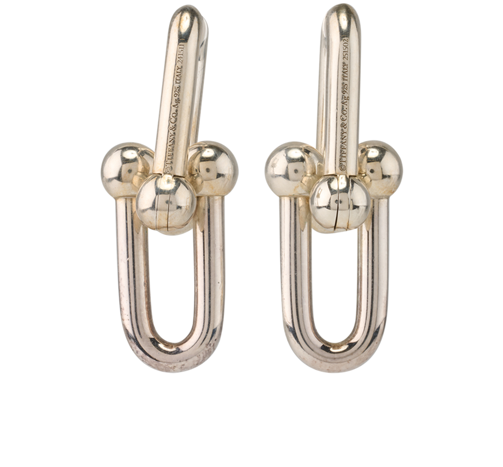 Tiffany Large HardWear Earrings, &pound;790, Jewellery, Silver, Sterling Silver, Back view