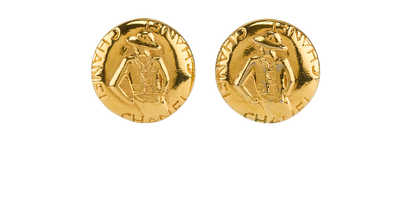 Chanel Coco Mademoiselle Clip On Earrings, &pound;450, Jewellery, Gold, Yellow Gold, Front view