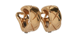 Chanel Coco Crush Quilted Motif Hoop Earrings