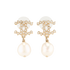 Chanel CC Pearl Drop Earrings, &pound;590, Jewellery, Gold, Brass, Front view