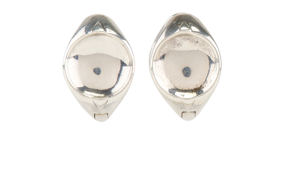 Bottega Veneta Hoop Earrings, &pound;110, Jewellery, Silver, Sterling Silver, Front view