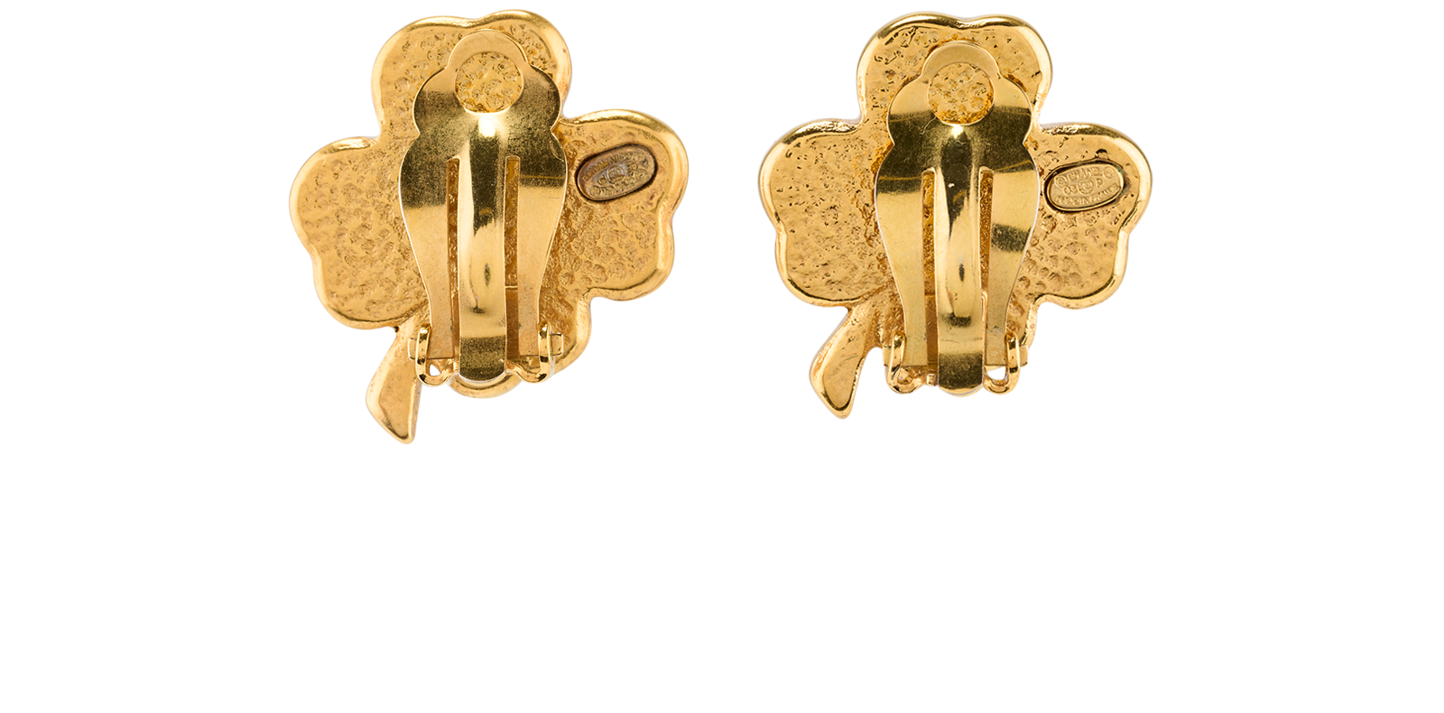 Chanel Coco Mark Clove Earrings, &pound;395, Jewellery, Gold/Orange, Brass, Back view