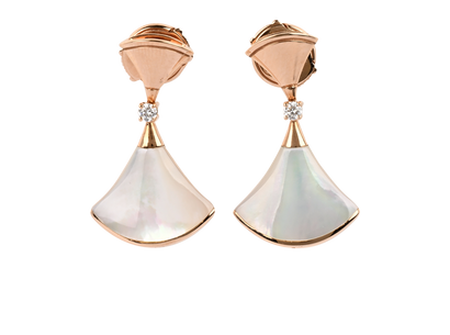 Bulgari Divas Dream Earrings, &pound;1,750, Jewellery, Rose Gold, Pearl/Rose Gold, Front view