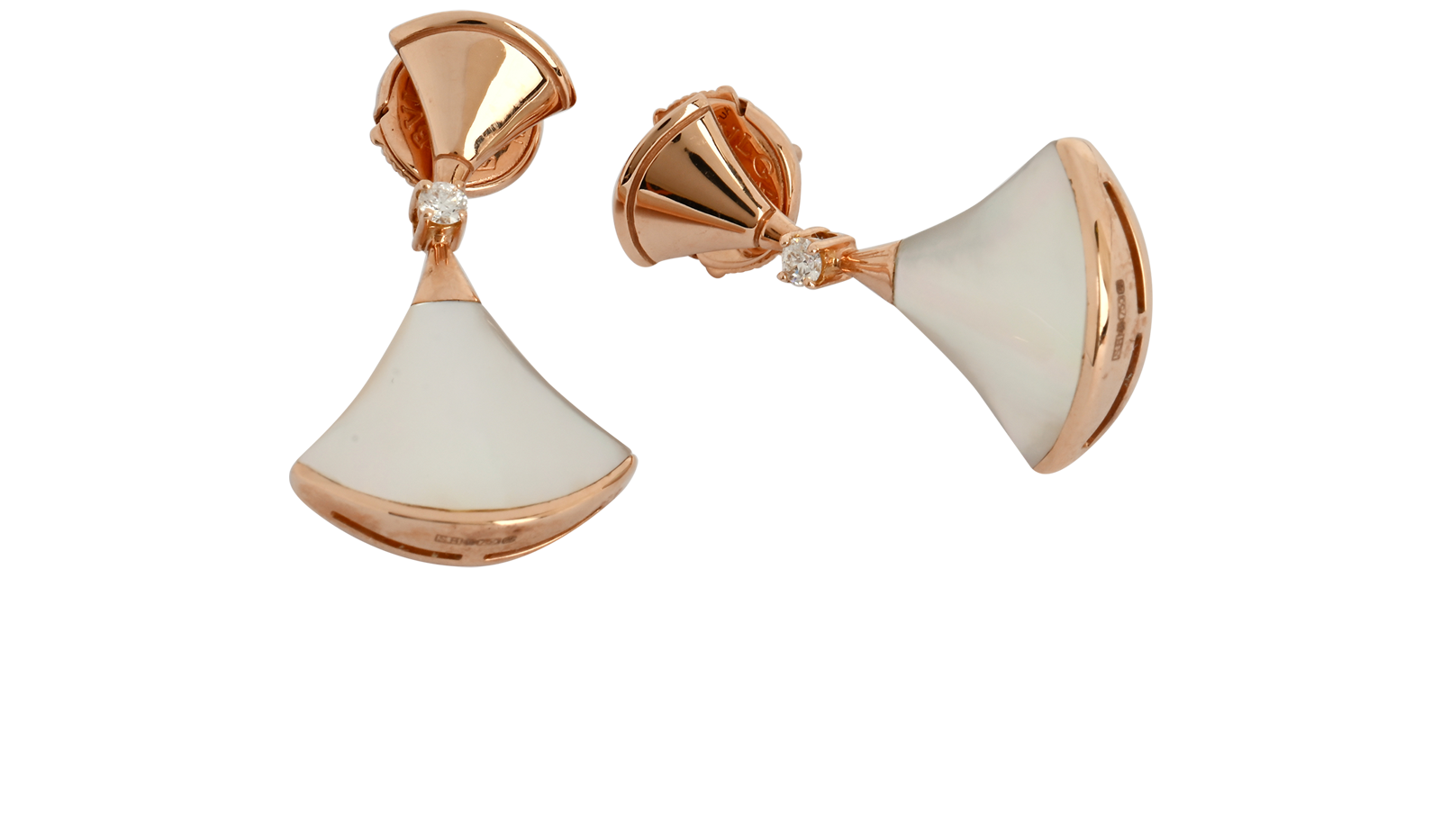 Bulgari Divas Dream Earrings, &pound;1,750, Jewellery, Rose Gold, Pearl/Rose Gold, Other view