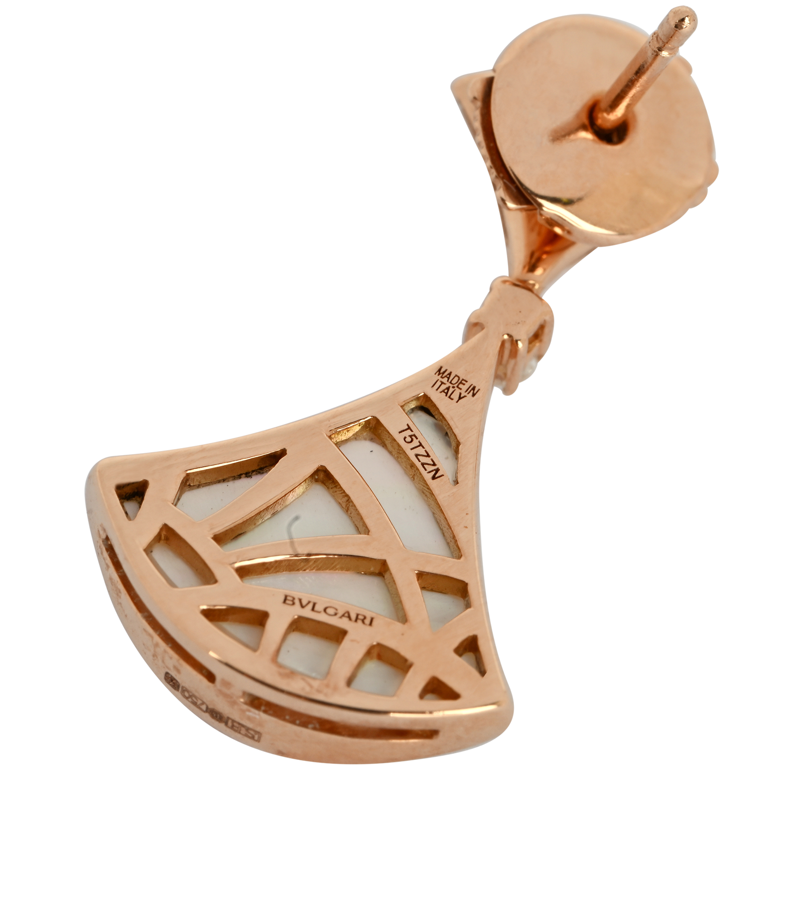 Bulgari Divas Dream Earrings, &pound;1,750, Jewellery, Rose Gold, Pearl/Rose Gold, Other view