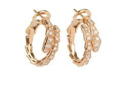 Bvlgari Serpenti Viper Earrings, 18K Rose Gold/Diamonds, 6FRXPP, B/C, 3*