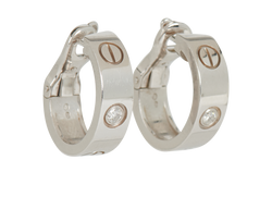 Cartier Love Earrings, White Gold 18Ct/Diamond, GNJ293, B, 3*