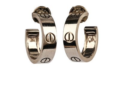 Cartier Love Hoop Earrings, &pound;1,400, Jewellery, Silver, White Gold, Front view