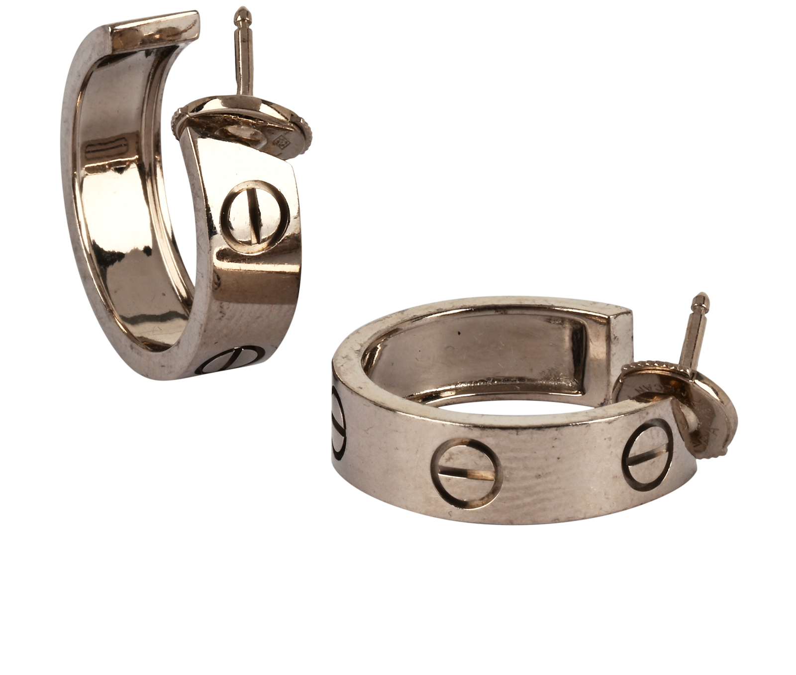 Cartier Love Hoop Earrings, &pound;1,400, Jewellery, Silver, White Gold, Other view