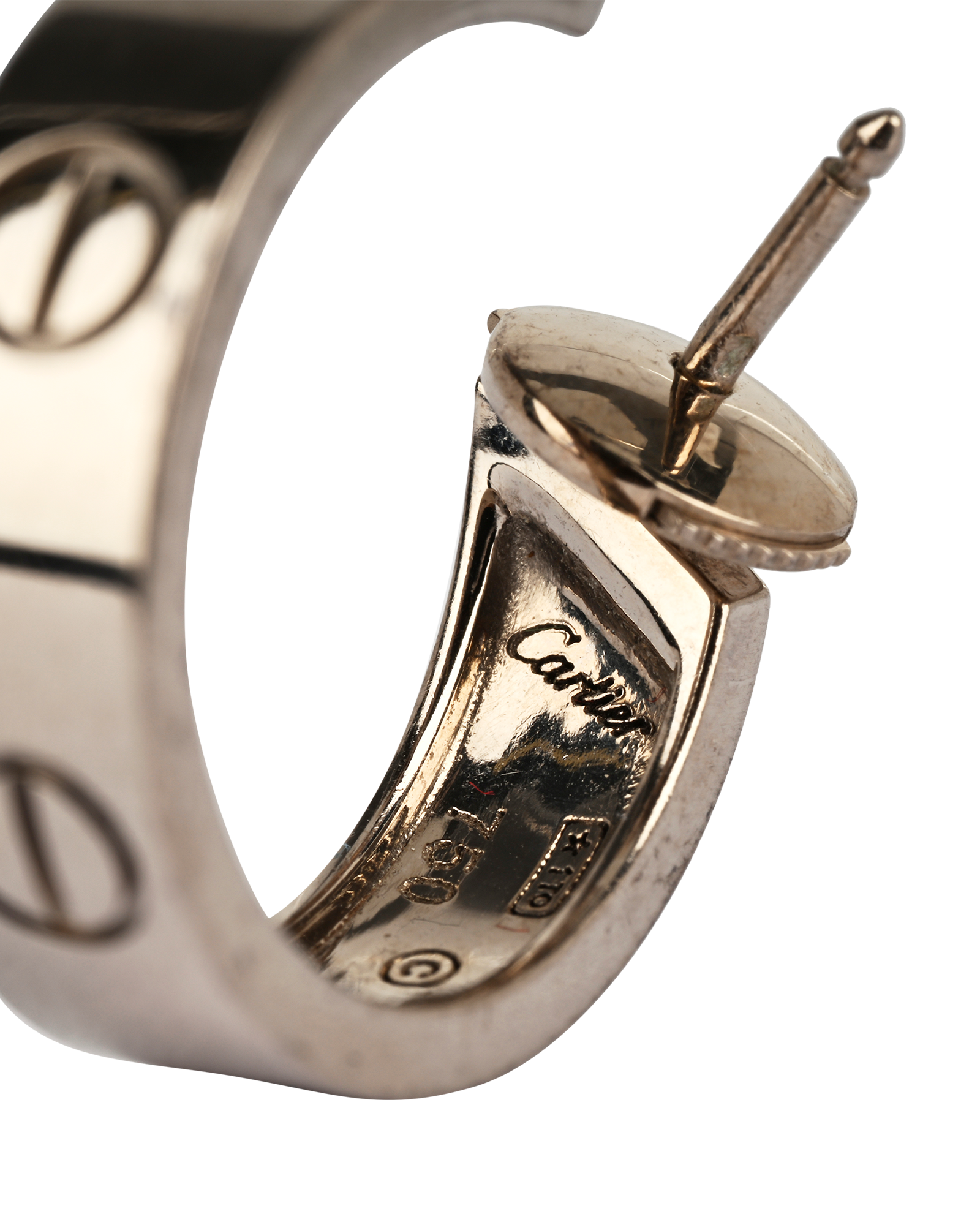 Cartier Love Hoop Earrings, &pound;1,400, Jewellery, Silver, White Gold, Other view