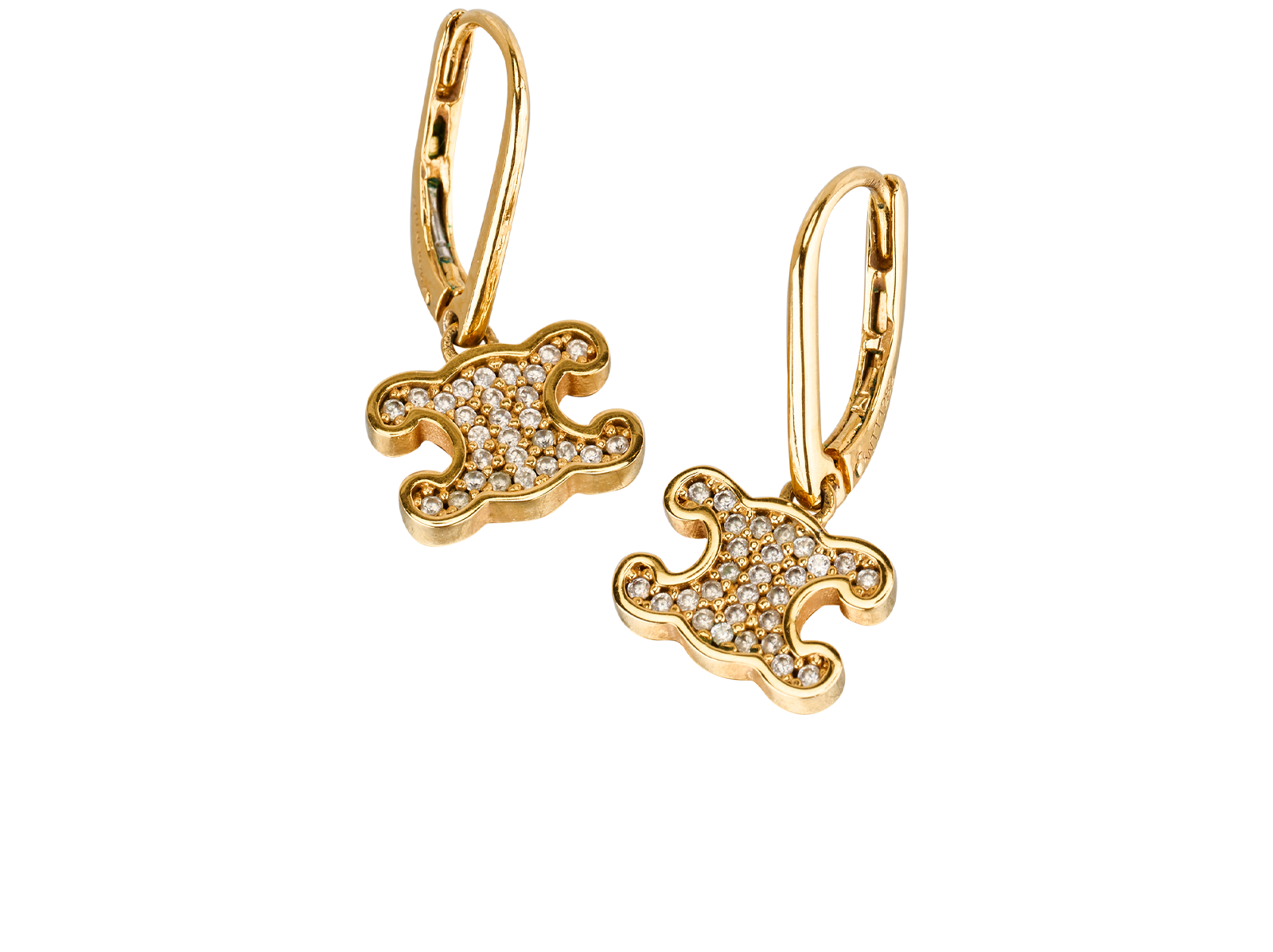 Celine Triomphe Rhinestone Earrings, &pound;350, Jewellery, Gold, Brass, Other view