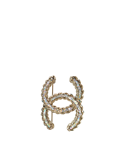 Chanel Iridescent Crystal CC Brooch, front view