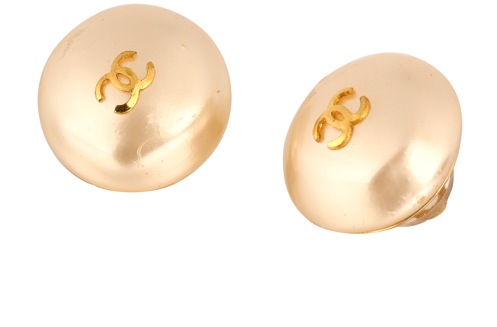 Chanel 2.6 CC Clip On Earrings, &pound;350, Jewellery, Gold, Brass/Faux Pearl, Other view