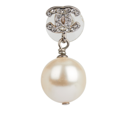 Chanel B14V Embellished CC Drop Single Stud Earring, front view