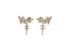 Chanel CC Floral Pearls And Crystals Stud Ear Cuff, front view