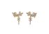 Chanel CC Floral Pearls And Crystals Stud Ear Cuff, back view