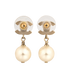 Chanel B11C CC Drop Earrings, &pound;320, Jewellery, Gold/Pearl, Brass, Back view