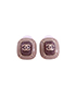 Chanel CC Square Studs, &pound;320, Jewellery, Brown/Gold, Enamel Coated Ceramic, Front view