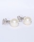 Chanel Crystal CC Pearl Dangle Earrings, front view