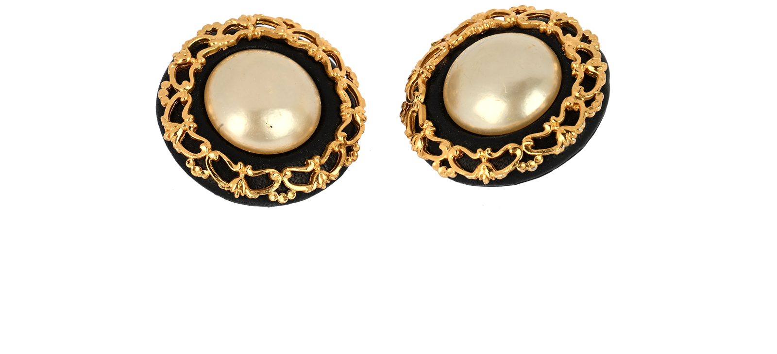 Chanel 1986 Chain Around Clip On Earrings, &pound;495, Jewellery, Black/Gold, Leather, Other view