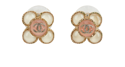 Chanel CC Flower Earrings, front view