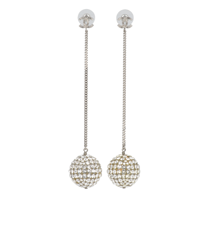 Chanell B18S Embellished Drop Earrings, front view