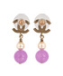 Chanel CC 2018 Bead Drop Earrings, &pound;275, Jewellery, Purple/Silver, Resin, Back view