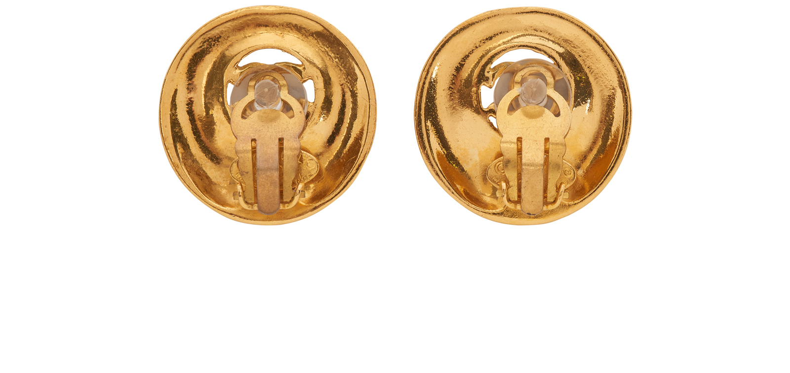 Chanel 93P CC Clip On Earrings, &pound;450, Jewellery, Gold, Brass, Back view