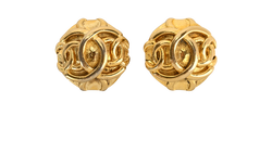 Chanel Vintage CC Clip On Earrings, Brass, Gold, MIF, B, 3*
