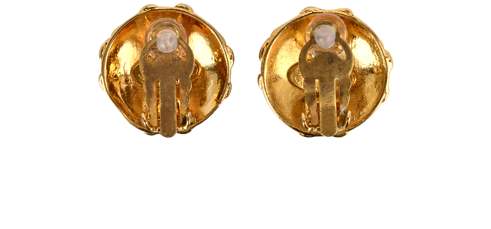 Chanel Vintage CC Clip On Earrings, &pound;550, Jewellery, Gold, Brass, Back view