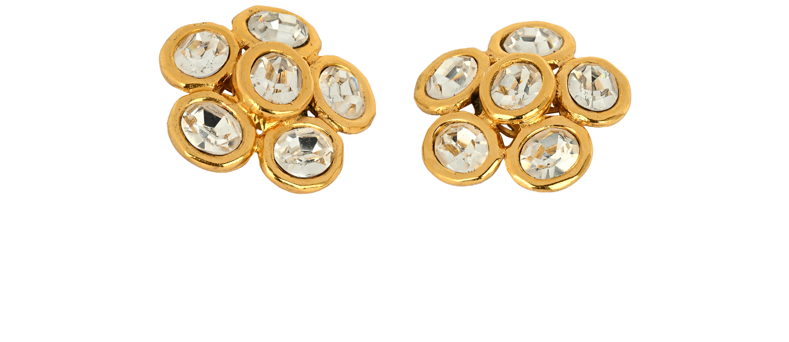 Chanel Clip On Diamante Flower Earrings, &pound;450, Jewellery, Gold, Brass, Other view