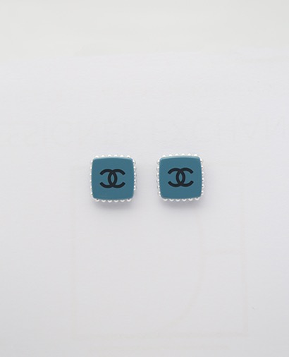 Chanel CC Pearl Square Earrings, &pound;90, Jewellery, Front view