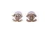 Chanel Double C Woven Stud Earrings, front view