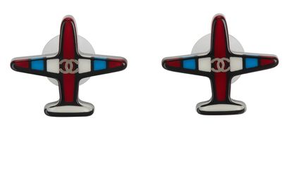 Chanel 16S CC Airplane Earrings, front view