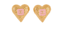 Chanel B23K CC Heart Stud Earrings