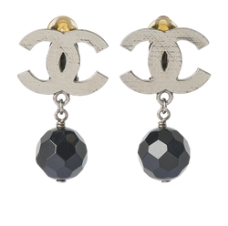 Chanel 11V Drop Earrings, Brass, Black, B, 3*