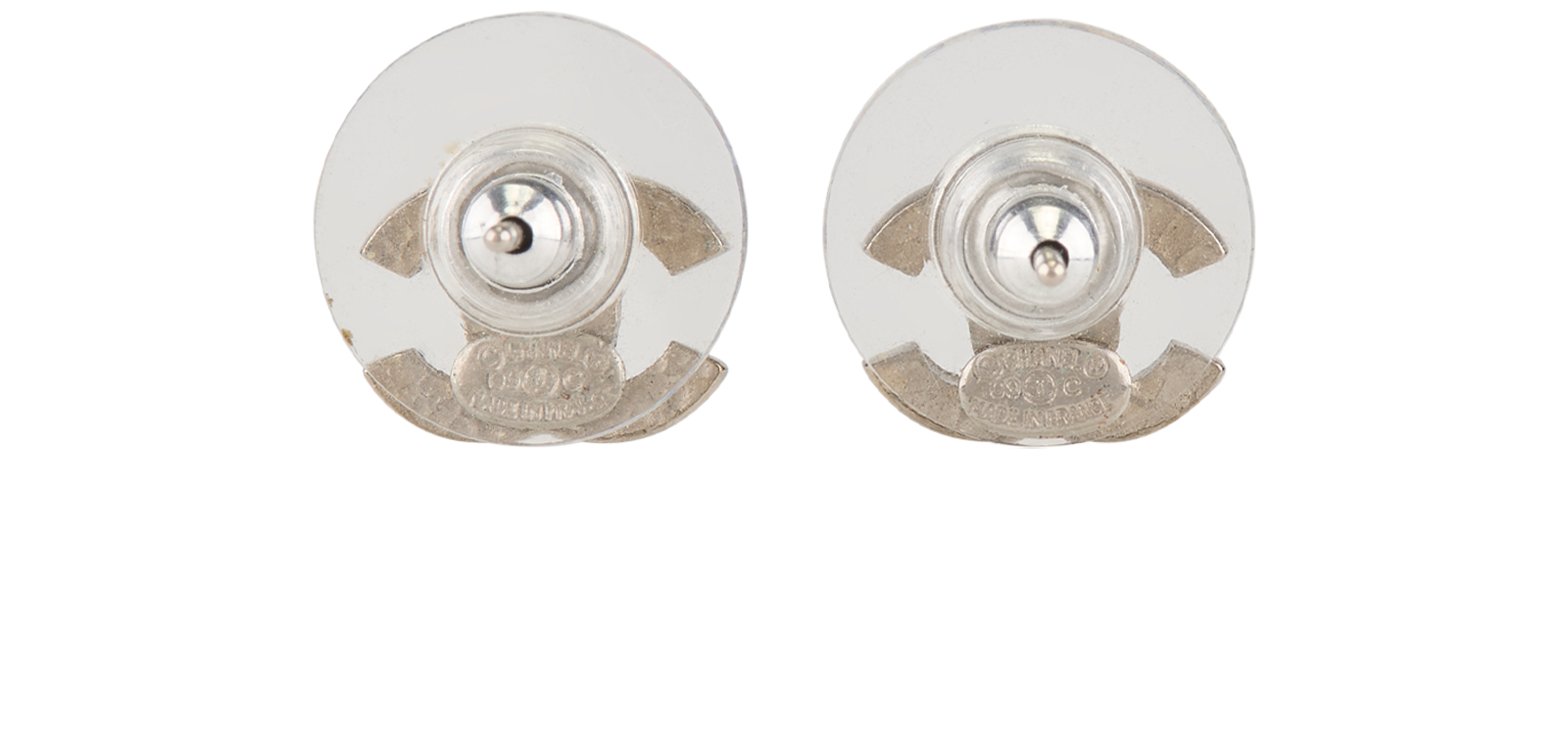 Chanel 09C Embellished CC Earrings, &pound;450, Jewellery, Silver, Brass, Back view