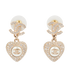 Chanel Pearl Drop Heart Earrings, front view