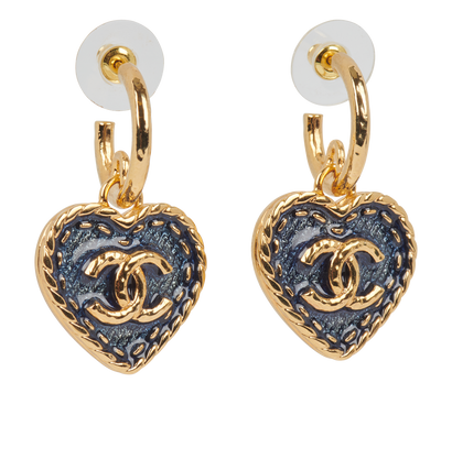 Chanel Heart CC Earrings, front view