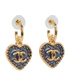 Chanel Heart CC Earrings, front view