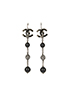 Chanel CC Pewter 2015 Drop Earrings, front view