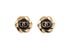 Chanel CC Autumn 2022 Camellia Earrings, &pound;350, Jewellery, Black/Gold, Yellow Gold Plated, Front view