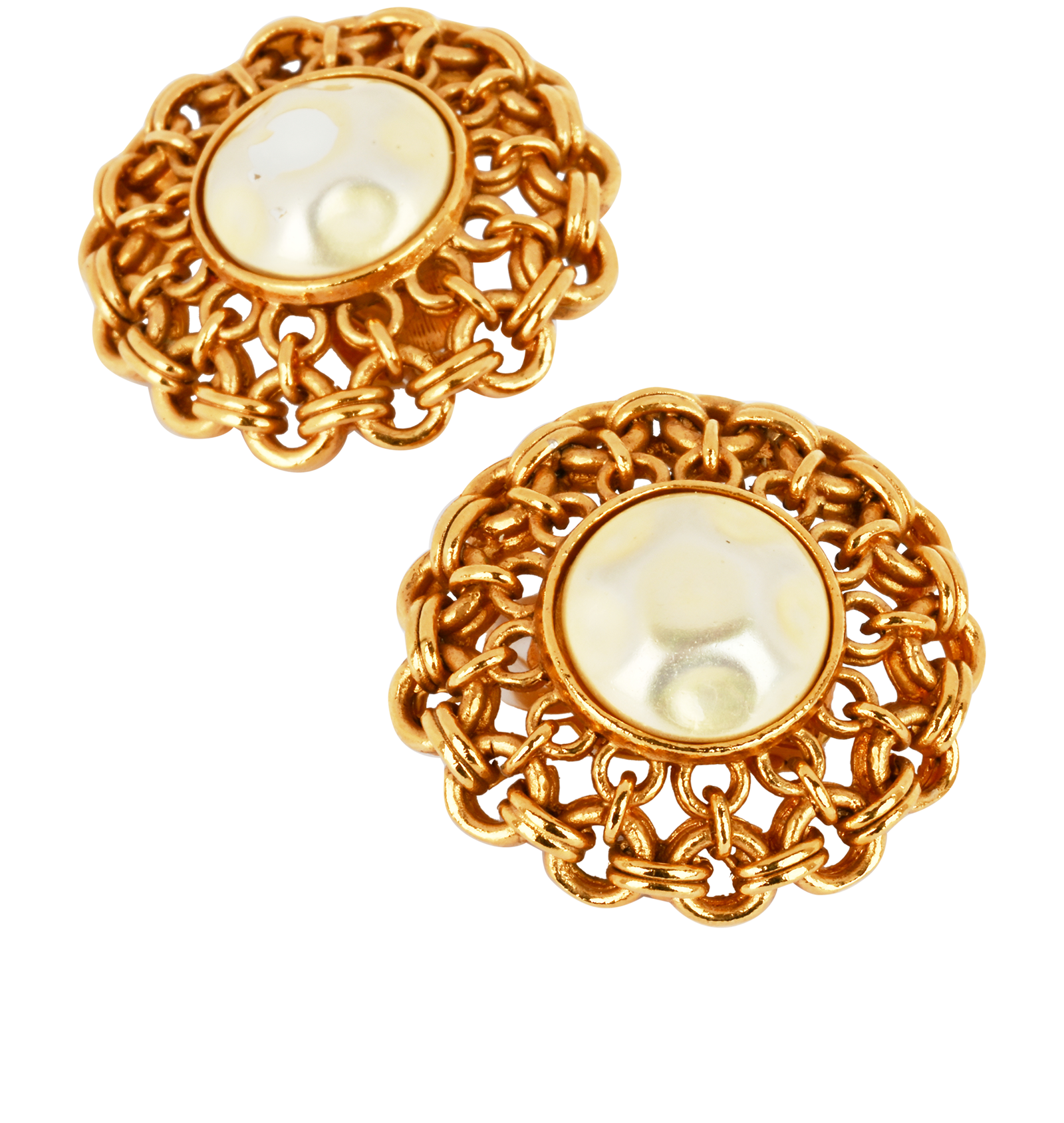 Chanel 1984 Chain Link Clip On Earrings, &pound;375, Jewellery, Gold, Brass, Other view