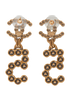 Chanel B20S CC & Number 5 Earrings, &pound;850, Jewellery, Gold, Brass, Back view