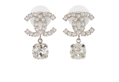 Chanel R20V CC Crystal Drop Earrings, front view