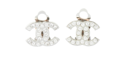 Chanel 08V CC Crystal Earrings